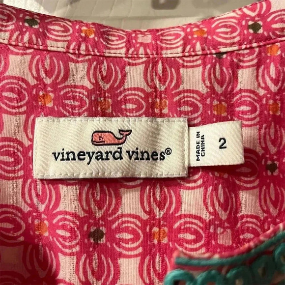 Vineyard Vines Women's Pink Cowrie Shell Tunic Dress Size 2 - Picture 4 of 10
